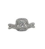 David Yurman, 1.22 Carat Diamond Infinity Half Pave Halo Engagement Ring