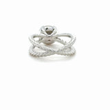 David Yurman, 1.24 Carat Round Brilliant Diamond Crossover Cable Engagement Ring