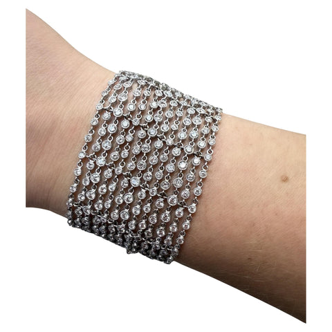 14.36 Carat Diamond Mesh Link Bracelet, 18K