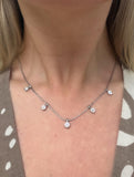 Jose Hess, Platinum, 14 Karat White Gold and Diamond Station Necklace