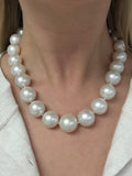 Cultured South Sea Pearl and Diamond Necklace 18K Yellow Gold