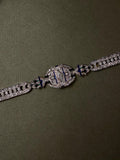 Art Deco, 14.50 Carats Diamond, Sapphire and Emerald Bracelet, Platinum