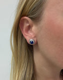 AGL Ceylon Sapphire and Diamond Earrings, Platinum