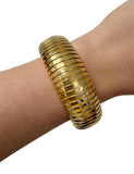 Sidney Garber, 18K Yellow Gold Tubogas Domed Cuff Bracelet