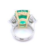 GIA Certified 17.02 Carat Colombian Emerald and Diamond Ring
