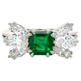 GIA Certified Emerald and Diamond Ring