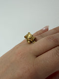 Ilias Lalaounis Lion Head Bypass Ring 18K Yellow Gold and Ruby