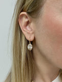 GIA 7.86 Carat Antique Oval Cut Diamond Drop Hoop Earrings