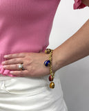 Fabergé, 18K Yellow Gold and Enamel Egg Charm Bracelet