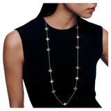 Louis Vuitton, Color Blossom Malachite and Diamond Station Long Necklace