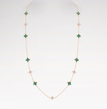 Louis Vuitton, Color Blossom Malachite and Diamond Station Long Necklace