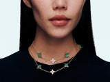 Louis Vuitton, Color Blossom Malachite and Diamond Station Long Necklace