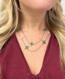 Louis Vuitton, Color Blossom Malachite and Diamond Station Long Necklace
