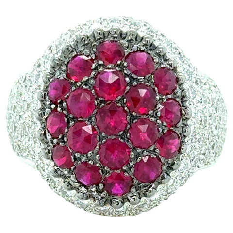 Mouawad, Ruby and Diamond Rosette Ring