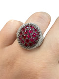Mouawad, Ruby and Diamond Rosette Ring