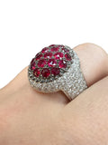 Mouawad, Ruby and Diamond Rosette Ring