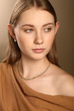 14K Gold 9.4ct Natural Diamond Pear Bezel Spike Tennis Necklace