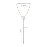 14K Gold 15ct Lab Diamond Emerald Lariat Drop Tennis Necklace