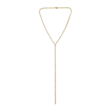 14K Gold 15ct Lab Diamond Emerald Lariat Drop Tennis Necklace