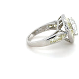 Oscar Heyman, 3.15 Carats Heart Diamond and Yellow Diamond Engagement Ring