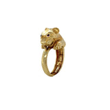 Ilias Lalaounis Lion Head Bypass Ring 18K Yellow Gold and Ruby