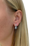 Mikimoto, 18 Karat White Gold, Cultured South Sea Pearl and Dianond Earrings