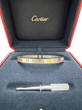 Cartier, Love Medium Model Bangle Bracelet, 18K White Gold, Size 18