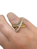Le Vian, Gladiator Champagne Diamond and Diamond Ring, 14K Yellow and Black Gold