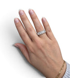 GIA 9.12 Carats Emerald Cut Diamond Eternity Band, Platinum, Size 6 1/2