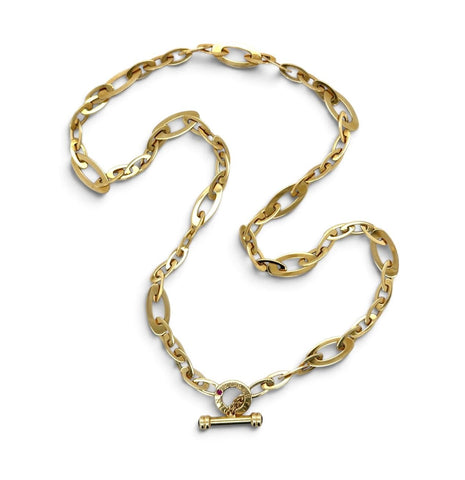 Roberto Coin, Yellow Gold Oval Link Toggle Necklace, 18K