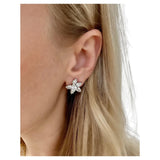 Platinum and Diamond Cluster Earrings