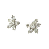 Platinum and Diamond Cluster Earrings