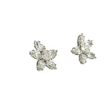 Platinum and Diamond Cluster Earrings