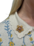 Retro, Ruby and Diamond Star Set, 14K Yellow Gold