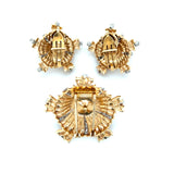 Retro, Ruby and Diamond Star Set, 14K Yellow Gold