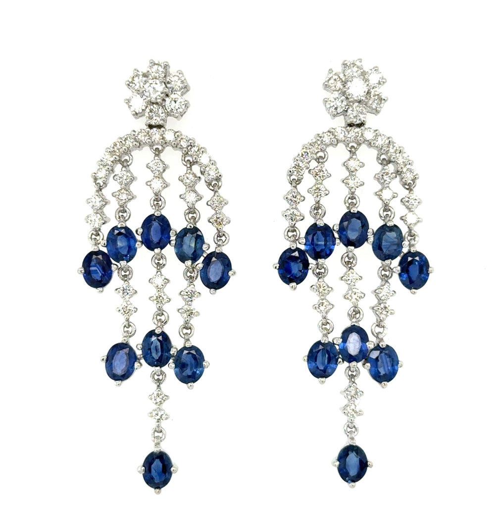 Sapphire and Diamond Chandelier Earrings, 18K