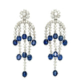 Sapphire and Diamond Chandelier Earrings, 18K