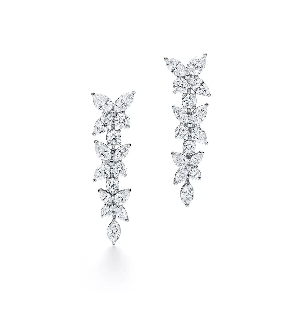 Tiffany & Co. Victoria Diamond Mixed Cluster Drop Earrings
