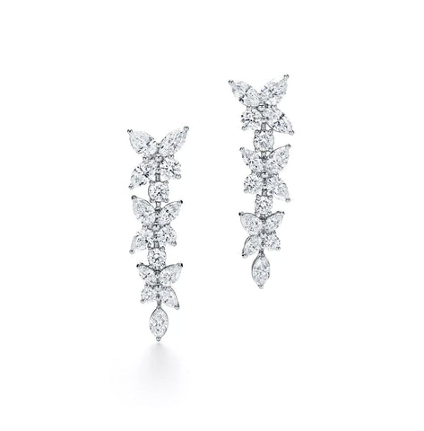 Tiffany & Co. Victoria Diamond Mixed Cluster Drop Earrings