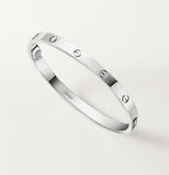 Cartier, Love Medium Model Bangle Bracelet, 18K White Gold, Size 18