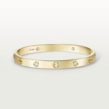 Cartier, Love Bracelet Classic Model 4 Diamonds Bangle Bracelet, size 18
