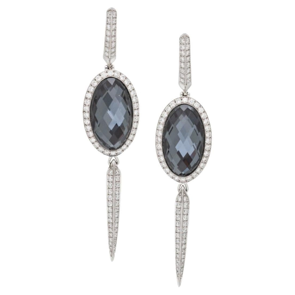 Stephen Webster, Hematite, Rock Crystal and Diamond Earrings