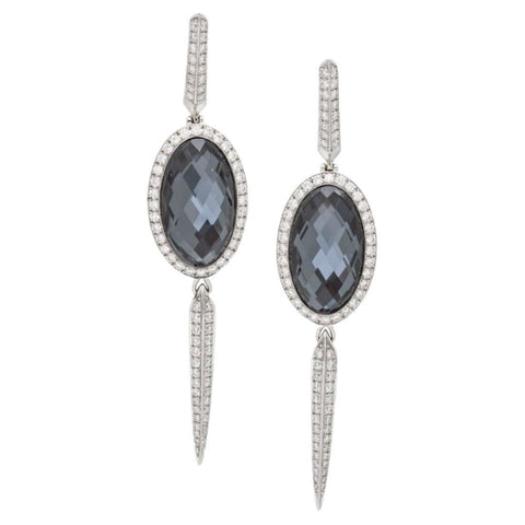 Stephen Webster, Hematite, Rock Crystal and Diamond Earrings