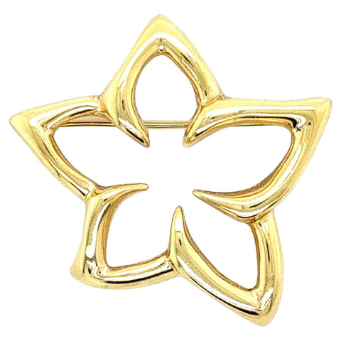 Tiffany & Co. 18K Yellow Gold Flower Star Brooch