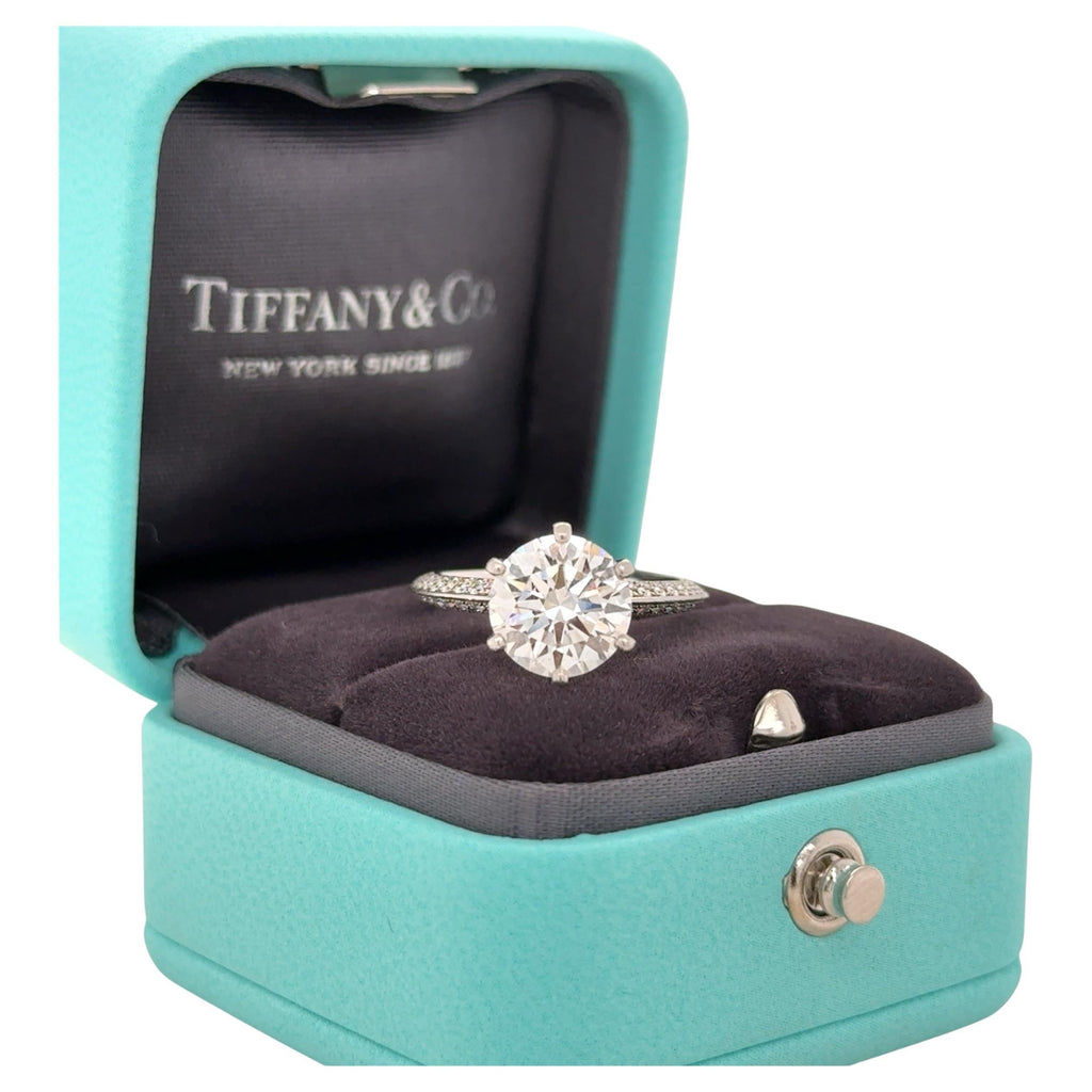 Tiffany & Co., 2.46 Carat Diamond Pavé Tiffany Engagement Ring