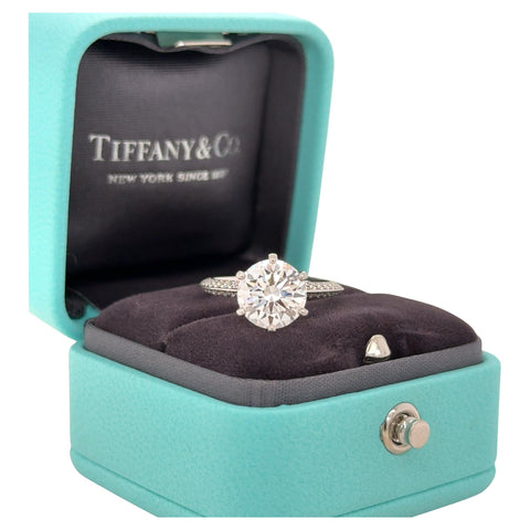 Tiffany & Co., 2.46 Carat Diamond Pavé Tiffany Engagement Ring