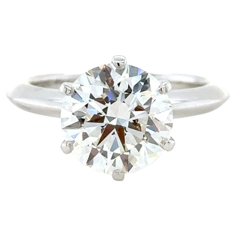 Tiffany & Co., 3.15 Carat Round Brilliant Cut Diamond Engagement Ring