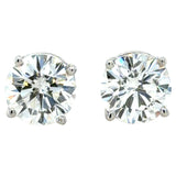 Tiffany & Co. 4.05 Carat Round Brilliant Cut Diamond Stud Earrings