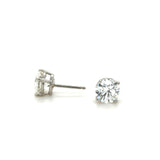 Tiffany & Co. 4.05 Carat Round Brilliant Cut Diamond Stud Earrings