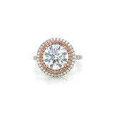 Tiffany & Co., 4.17 Carat Diamond and Pink Diamond Soleste Halo Engagement Ring